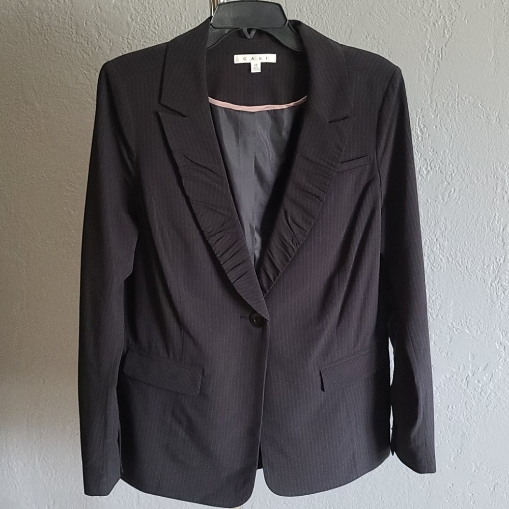 CAbi Pinstripe Blazer Jacket Style 601 Sz:12